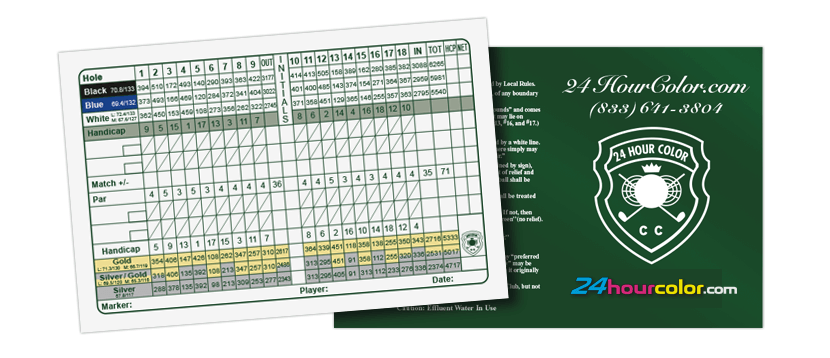 Golf Score Cards